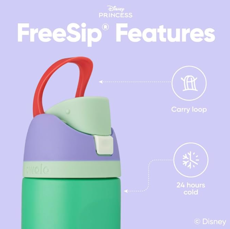 Owala Disney Princess FreeSipWater Bottle – 24oz Ariel
