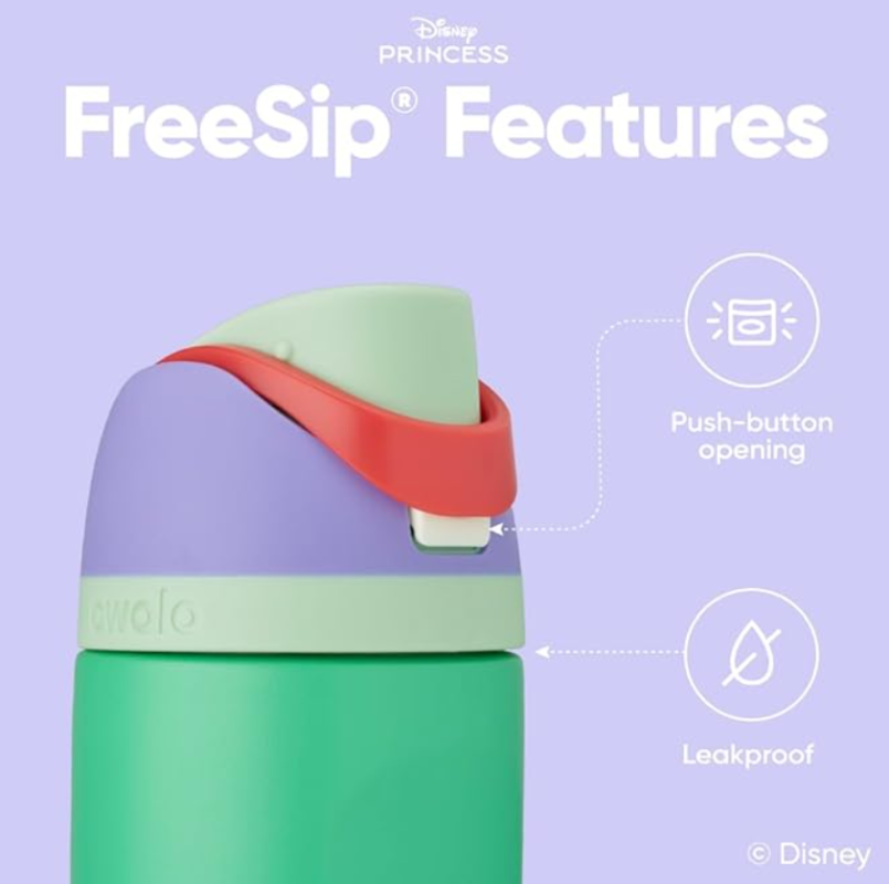 Owala Disney Princess FreeSipWater Bottle – 24oz Ariel