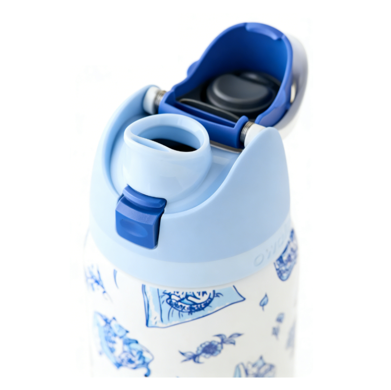 Owala UO Exclusive Delft Cat Print FreeSip 32 oz Water Bottle