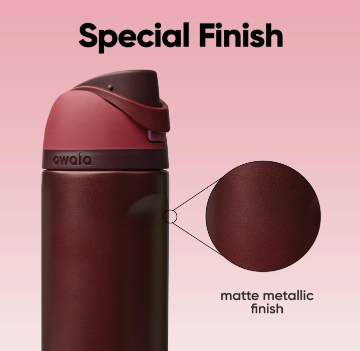 Owala Freesip Insulated StainlessSteel Water Bottle With Straw –Black Cherry