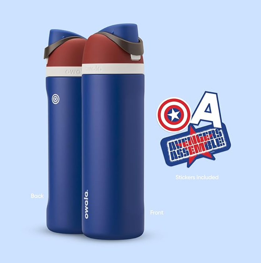 Owala Marvel FreeSip WaterBottle – 24oz Captain America
