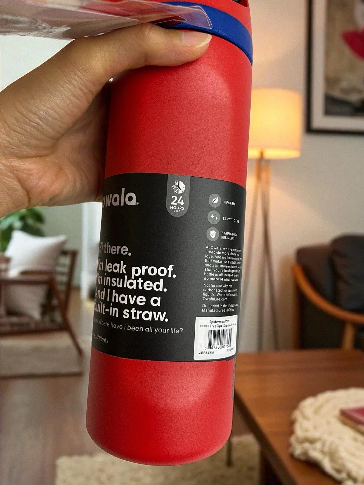 Owala -24oz FreeSip Water Bottle - Spider Man Edition