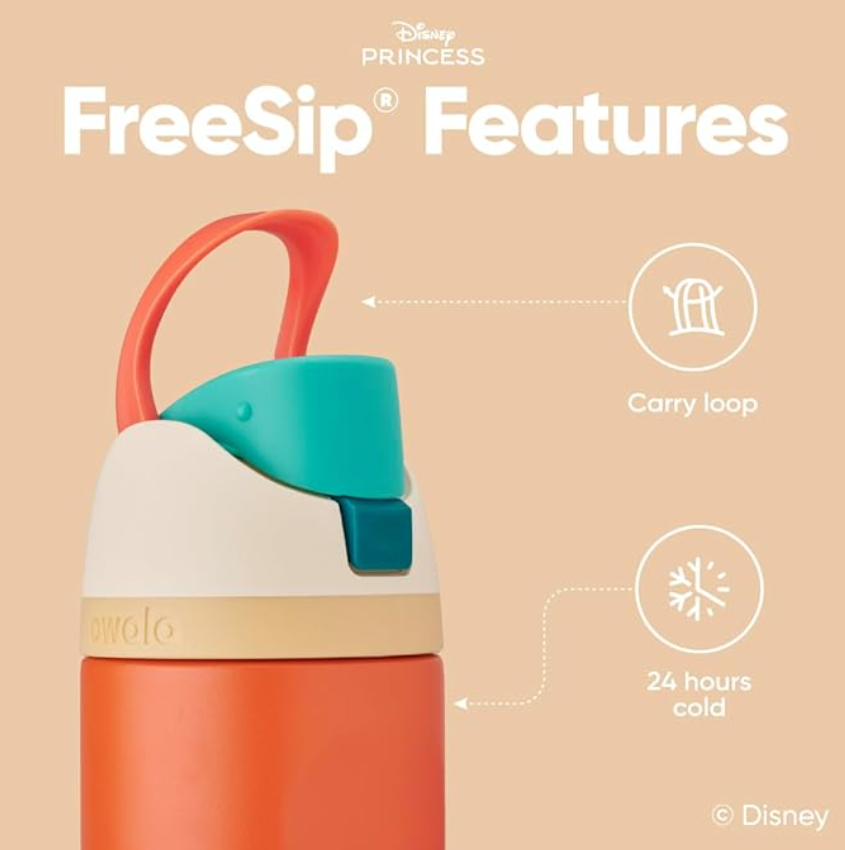 Owala Disney Princess FreeSipWater Bottle – 24oz Moana