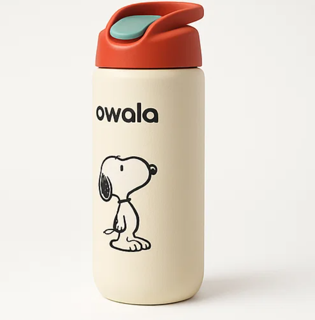Owala × Snoopy Stainless SteelInsulated Straw Bottle 20oz –Orange