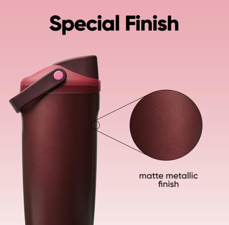 Owala Freesip Sway InsulatedStainless Steel Water Bottle WithTwo-Way Spout – Black Cherry